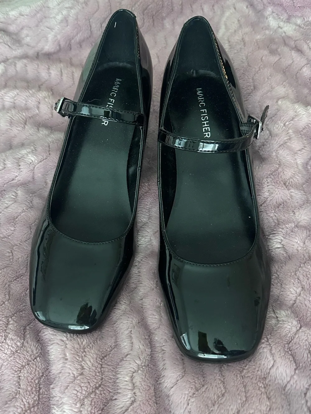 Marc Fisher Black Patent Mary Jane Flats